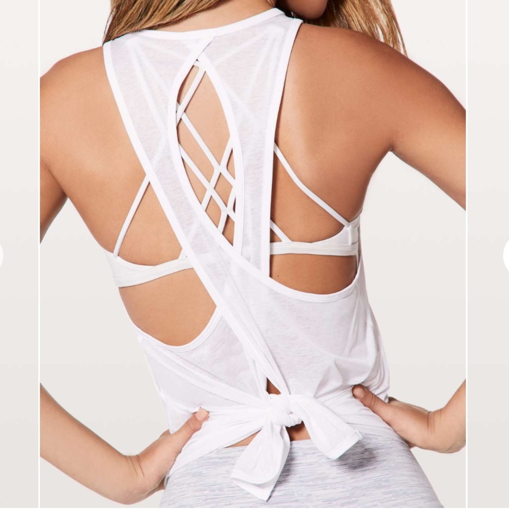 Women's White Crisscross Back Top
